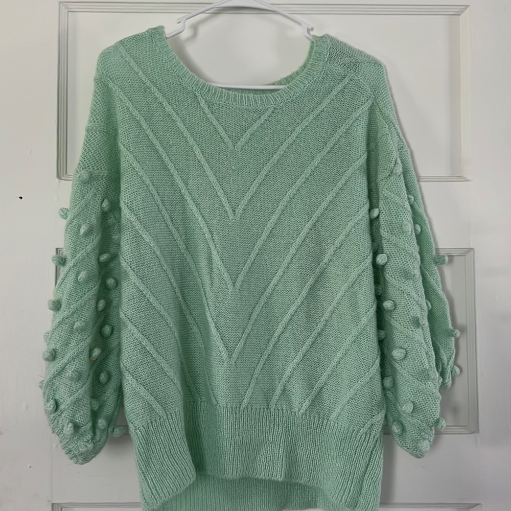 Teal lightweight loose knit sweater size Large